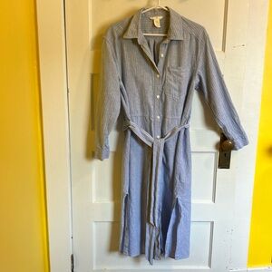 H&M Linen Blend Midi Shirtdress